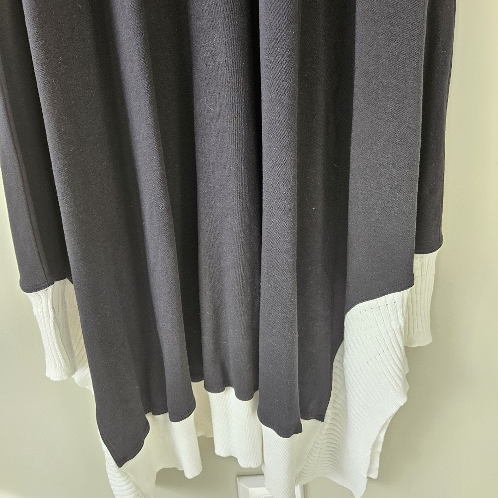 Planet by Lauren G Black & White Pima Cotton Asymmetrical Lagenlook Maxi Dress - Picture 6 of 15